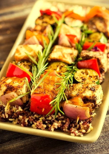 Grilled Swordfish Kabobs with Vegetables