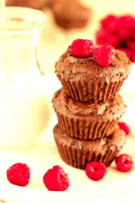 Brownie Cupcakes with Raspberry