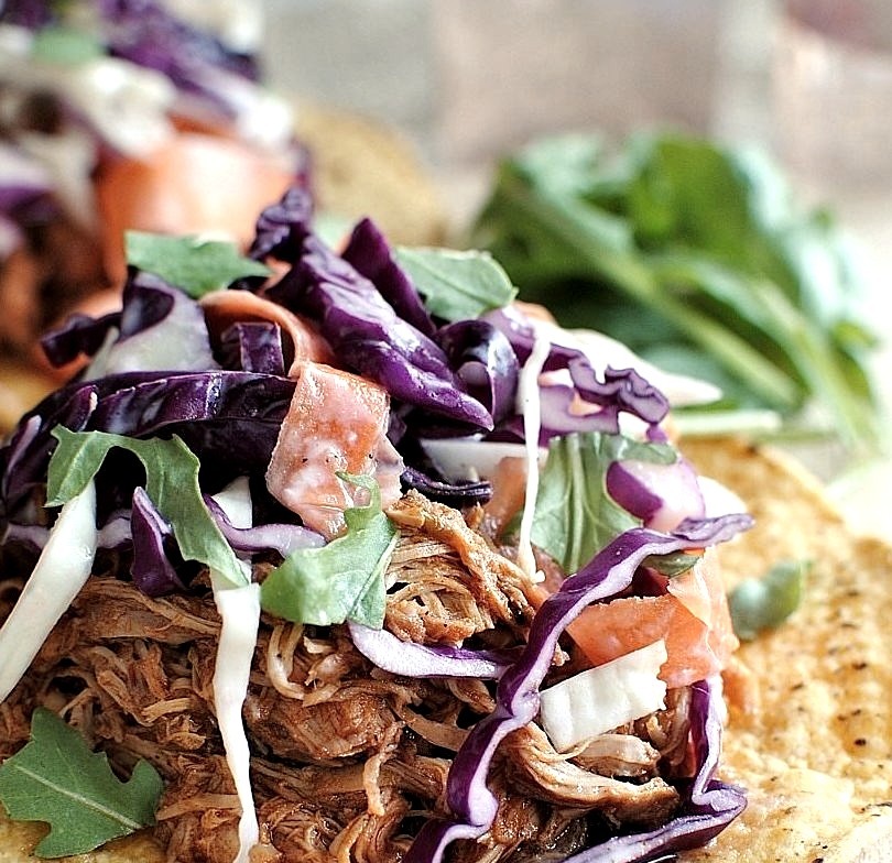 Recipe: BBQ Pulled Chicken Tostadas with Coleslaw
