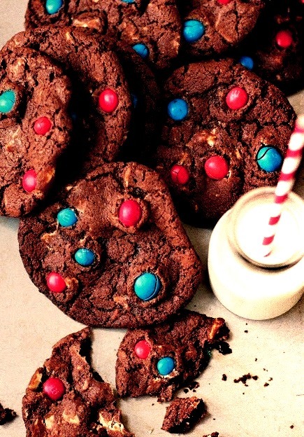 M&M Cookies with White Chocolate Chunks