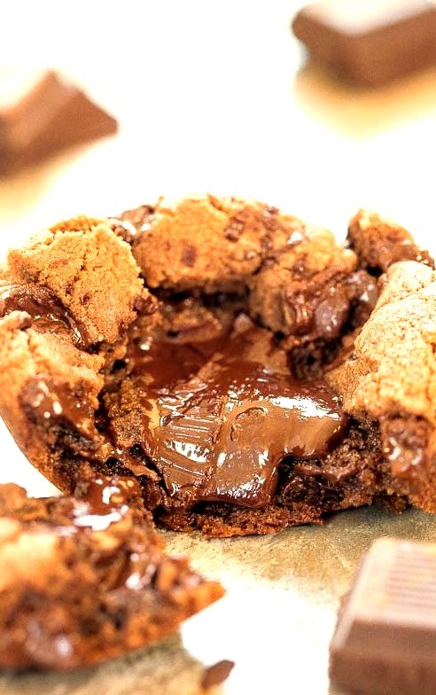 Chocolate lava nutella cookies