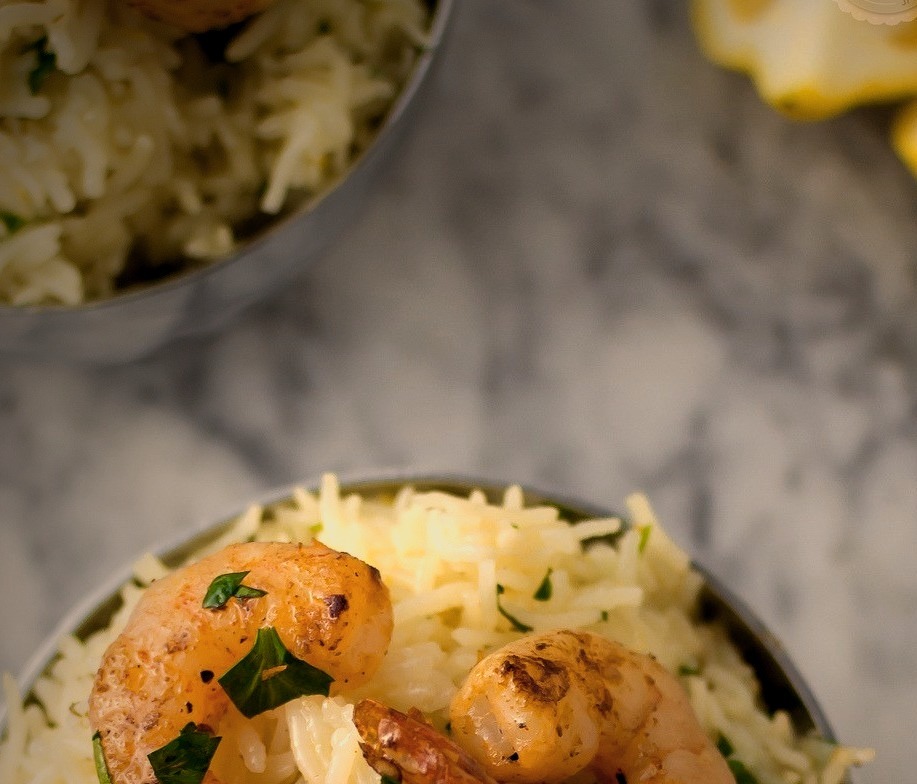 Lemon Garlic Herb Rice with Shrimp